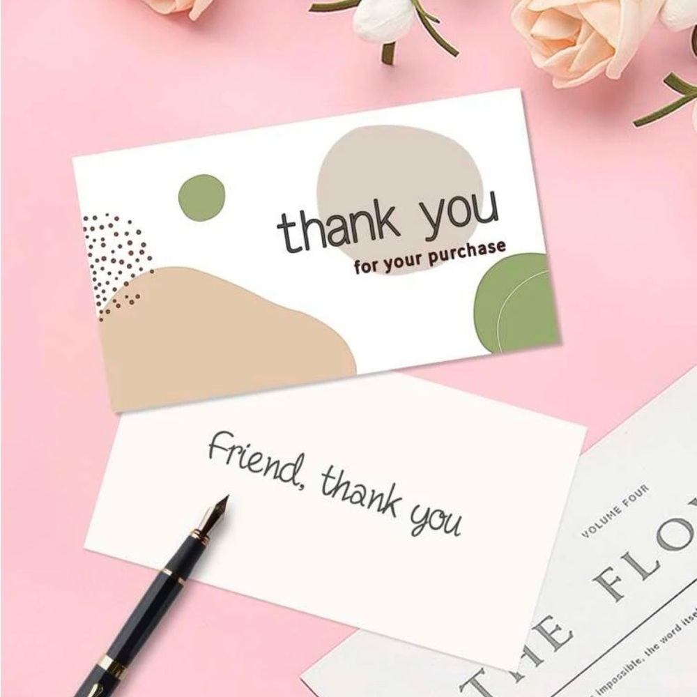 ๐ Geometric Thank You Insert Cards Pack of 50 - Picture 2 of 5
